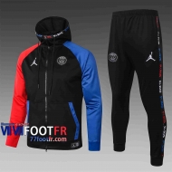 Survetement Foot Airman Sweat a Capuche - Veste noir 2020 2021 Manches bicolores