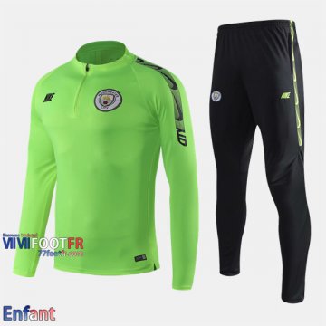 Promo: Ensemble Survetement Manchester City Enfant Vert 2019/2020 Thailande