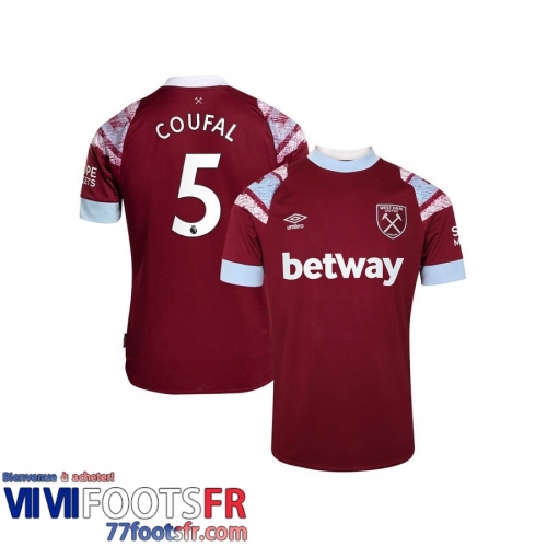 Maillot De Foot West Ham United Domicile Homme 2022 2023 Coufal 5