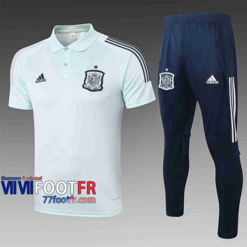 Polo de foot Espagne 2020 2021 Vert clair C465#