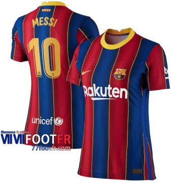 Maillot de foot Barcelone Lionel Messi #10 Domicile Femme 2020 2021