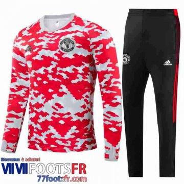 Survetement de Foot Manchester United rouge blanc Homme 21 22 TG183