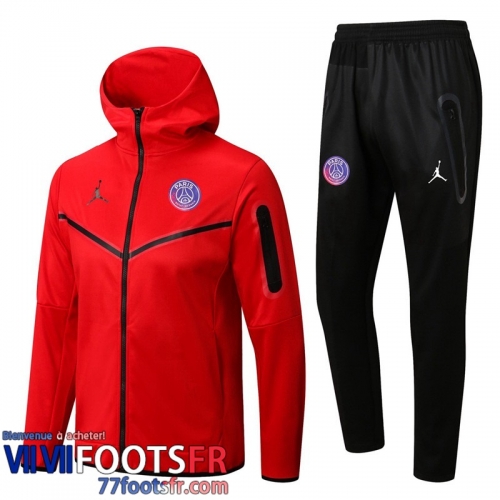 Veste Foot - Sweat A Capuche PSG rouge Homme 2022 2023 JK349