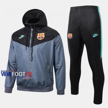 Top Qualité Ensemble Veste Coupe-Vent Survetement Foot FC Barcelone Noir 2020/2021 Nouveau