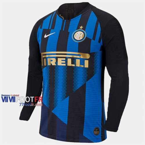 Nouveau Flocage Maillot Foot Inter Milan Manche Longue Homme 20Eme Anniversaire 2019-2020 Personnalisé