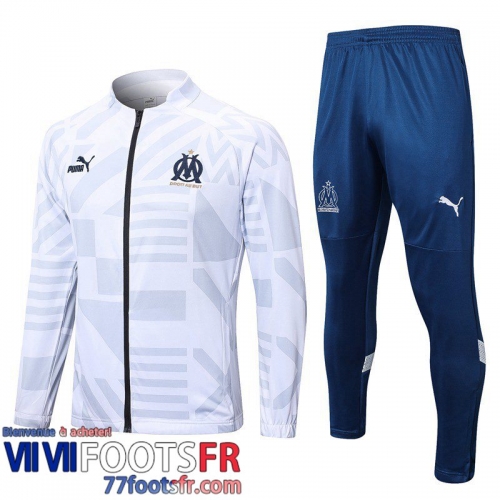 Veste Foot Marseille Blanc Homme 2022 2023 JK606