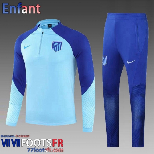 KIT: Survetement de Foot Atletico Madrid bleu ciel Enfant 2022 2023 TK486