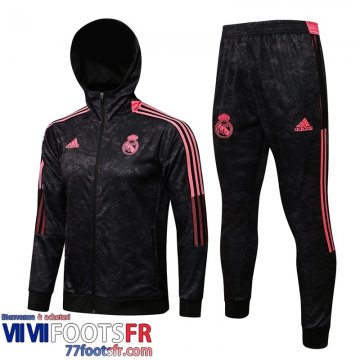 Veste Foot - Sweat A Capuche Real Madrid noir Homme 21 22 JK286