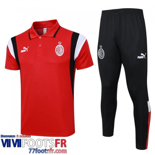 Polo foot AC Milan rouge Homme 2023 2024 E10
