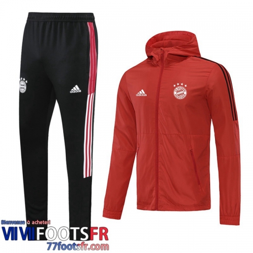 Coupe Vent - Sweat a Capuche Bayern Munich rouge Homme 2021 2022 WK59