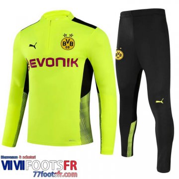 Kits: Survetement de Foot Dortmund Vert fluorescent Enfant 2021 2022 TK90