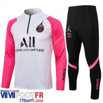 Kits: Survetement De Foot PSG Paris blanc Enfant 2021 2022 TK27
