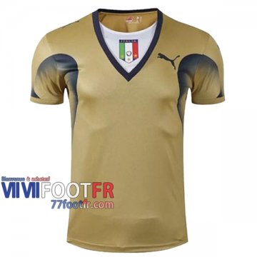 77footfr Retro Maillot de foot Italie Gardien de But Jaune Coupe du Monde 2006