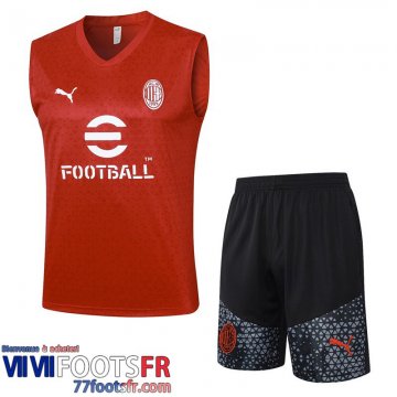 Survetement Sans manches AC Milan rouge Homme 2023 2024 A128