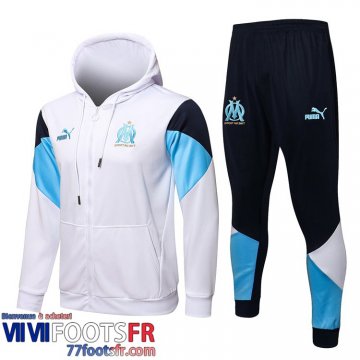 Veste Foot - Sweat A Capuche Olympique De Marseille blanche Homme 2021 2022 JK178