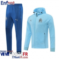 Veste Foot - Sweat A Capuche Olympique Marseille bleu ciel Enfant 2022 2023 TK240