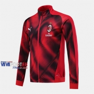 Boutique Veste Foot AC Milan Rouge/Noir 2019/2020 Nouveau Promo