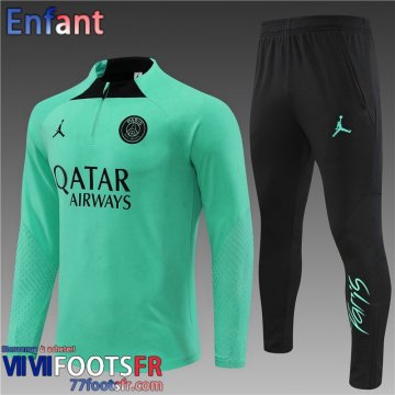 KIT: Survetement de Foot PSG vert Enfant 2022 2023 TK420