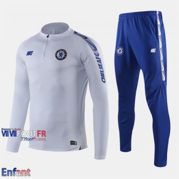 Promo: Ensemble Survetement Chelsea FC Enfant Blanc 2019/2020 Retro