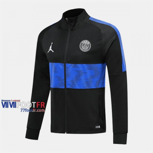 Boutique Veste Foot PSG Paris Jordan Noir/Bleu 2019/2020 Nouveau Promo