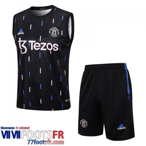 Survetement Sans manches Manchester United noir Homme 2023 2024 TG882