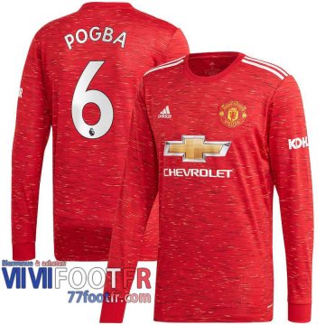 Maillot de foot Manchester United Paul Pogba #6 Domicile Manches longues 2020 2021