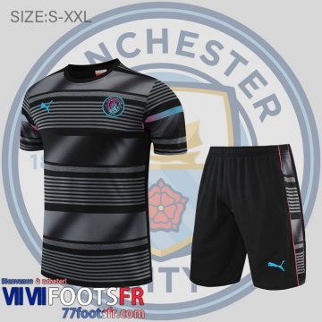 T-Shirt Manchester City gris noir Homme 2022 2023 PL594
