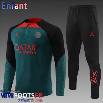 KIT: Survetement de Foot PSG vert foncé Enfant 2022 2023 TK412