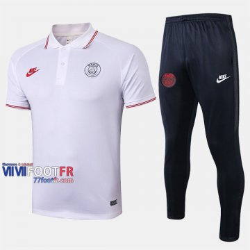 Ensemble Polo Foot PSG Paris Saint Germain Costume Manche Courte Belle Rouge 2019/2020 Nouveau