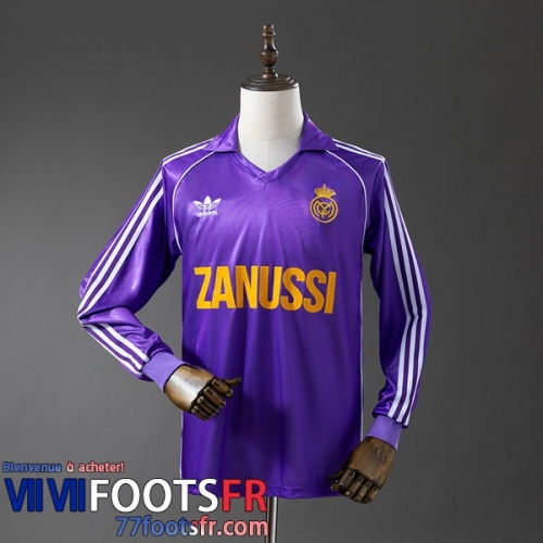 Retro Maillot De Foot Real Madrid Exterieur Homme Manche Longue 84 85 FG1221