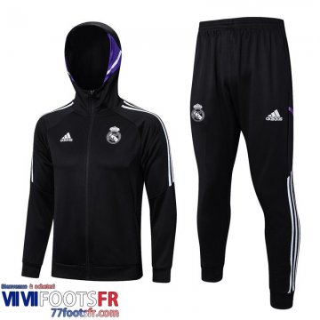Veste Foot - Sweat A Capuche Real Madrid noir Homme 2023 2024 JK712