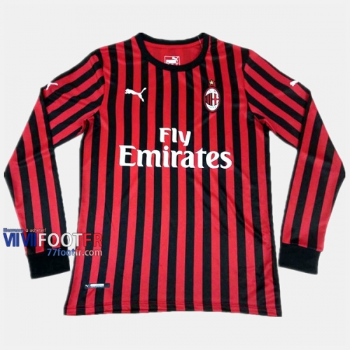 Nouveau Flocage Maillot Foot Milan AC Manche Longue Homme Domicile 2019-2020 Personnalise :77Footfr