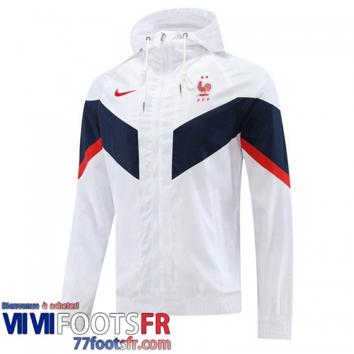 Coupe Vent - Sweat a Capuche France Blanc Homme 2022 2023 WK219