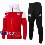 77footfr Arsenal Survetement Foot Enfant - Veste Sweat a Capuche rouge 20-21 E500