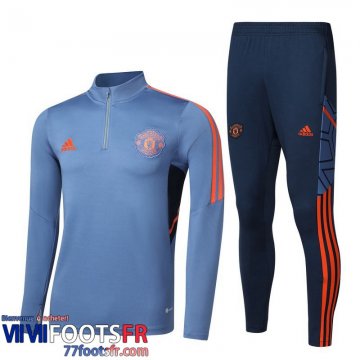 Survetement de Foot Manchester United bleu clair Homme 2022 2023 TG528