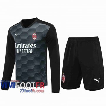 77footfr Maillots foot AC Milan Gardiens de but Manche Longue black 2020 2021