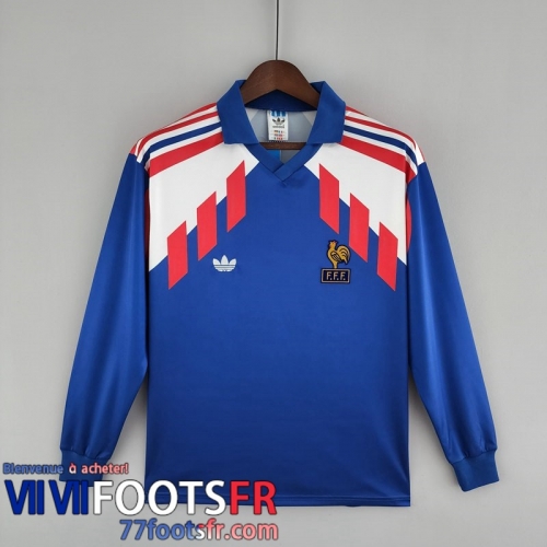 Retro Maillot De Foot France Domicile Homme Manche Longue 88 90 FG192