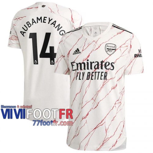 77footfr Arsenal Maillot de foot Aubameyang #14 Exterieur 20-21