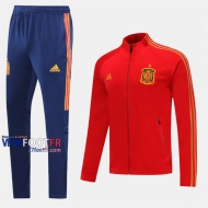 Soldes Ensemble Survetement De L Espagne Rouge Polyester 2019/2020 Nouveau