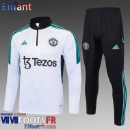 Survetement de Foot Manchester United Blanc Enfant 2023 2024 C40