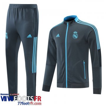 Veste Foot Real Madrid Homme gris 2021 2022 JK99