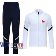 77footfr Veste Foot France blanc - Entrainement 2020 2021 J20