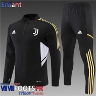 Survetement de Foot Juventus noir Enfant 2022 2023 TK296