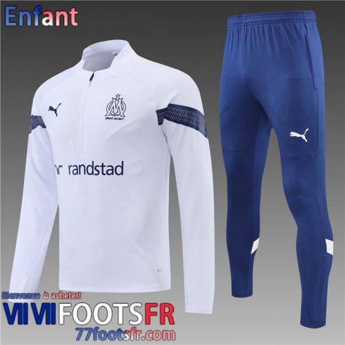 Survetement de Foot Marseille Blanc Enfant 22 23 TK332