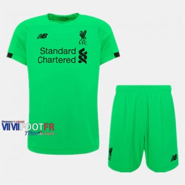 Ensemble Maillot Gardien Liverpool FC Enfant Vert 2019-2020 Personnalisé :77Footfr