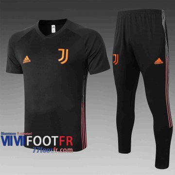 77footfr Survetement Foot T-shirt Juventus noir 2020 2021 TT50
