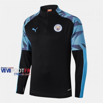 Nouveaux Beau Sweatshirt Foot Manchester City Noir/Bleu 2019-2020