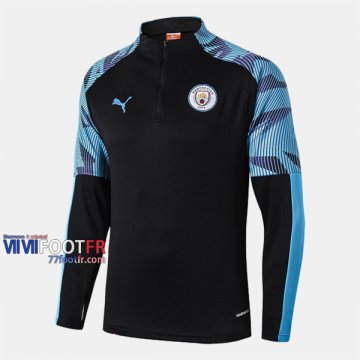 Nouveaux Beau Sweatshirt Foot Manchester City Noir/Bleu 2019-2020