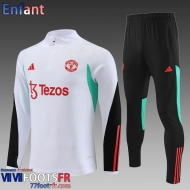 KIT: Survetement de Foot Manchester United Blanc Enfant 2023 2024 C05