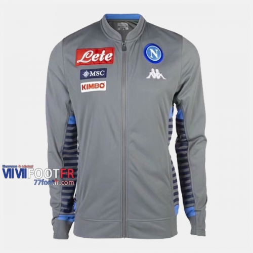 Magasins Veste Foot Ssc Naples Gris 2019/2020 Nouveau Promo